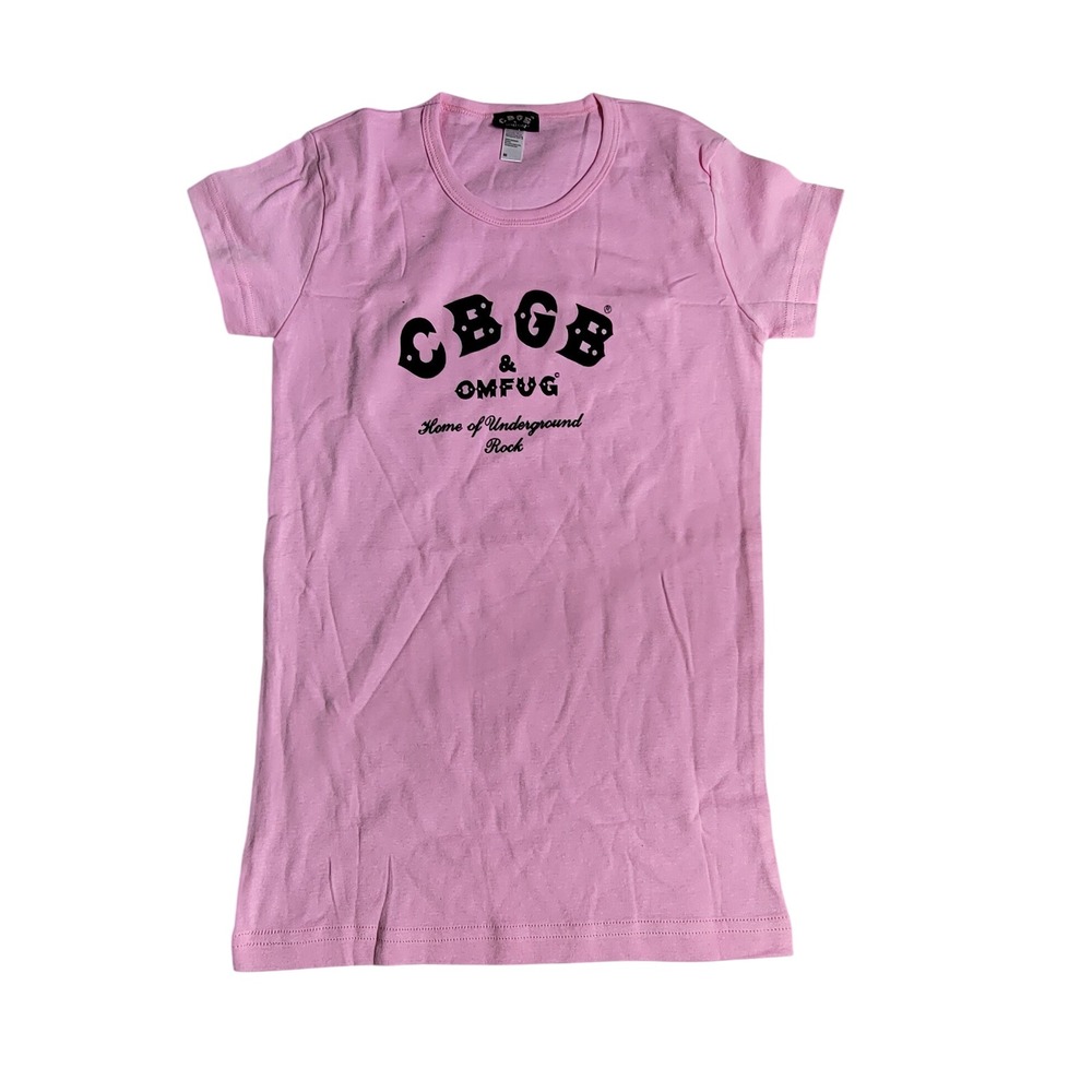 CBGB OMFUG Home of Underground Rock Pink Graphic T-Shirt Womens Medium